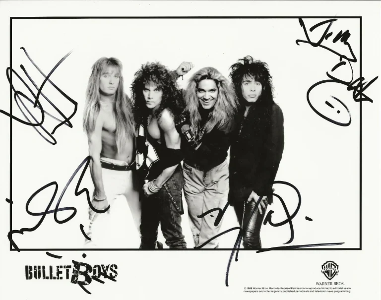 Bulletboys REAL hand SIGNED Photo #1 COA Autographed 4 Original Members Torien +