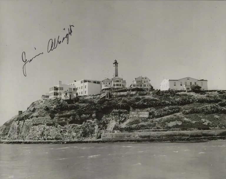 Jim Albright REAL hand SIGNED Alcatraz Photo #1 COA Last Guard To Leave Island