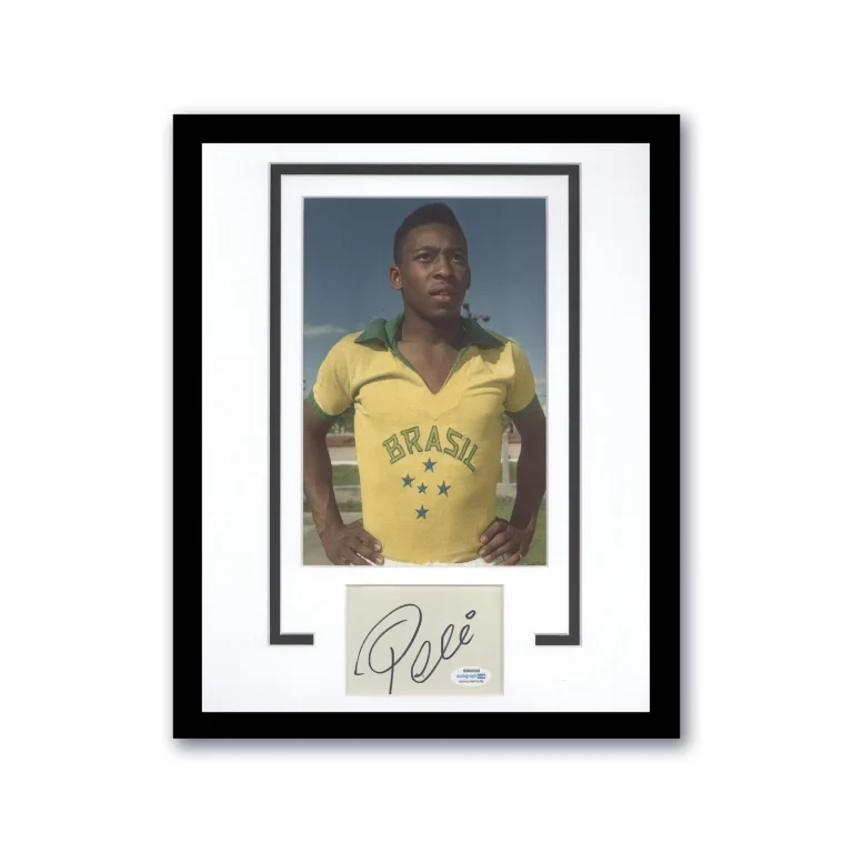 Pele AUTOGRAPH Signed Brazil Soccer Custom Framed 11x14 Matted Display ACOA
