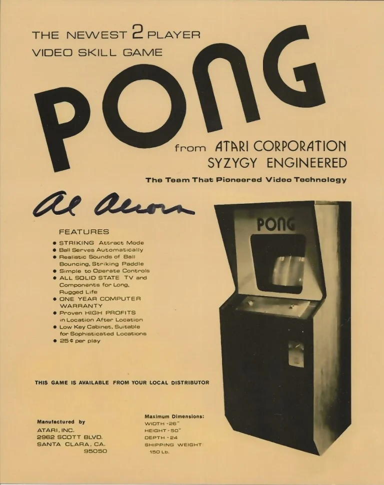 Al Alcorn REAL hand SIGNED Pong Game Photo COA Autographed