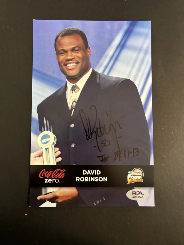 SAN ANTONIO SPURS- DAVID ROBINSON SIGNED AUTOGRAPH PROMO PHOTO PICTURE PSA COA