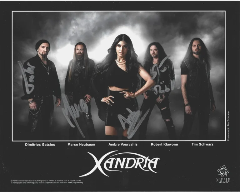 Xandria band REAL hand SIGNED Photo #2 COA Autographed Ambre Vourvahis +