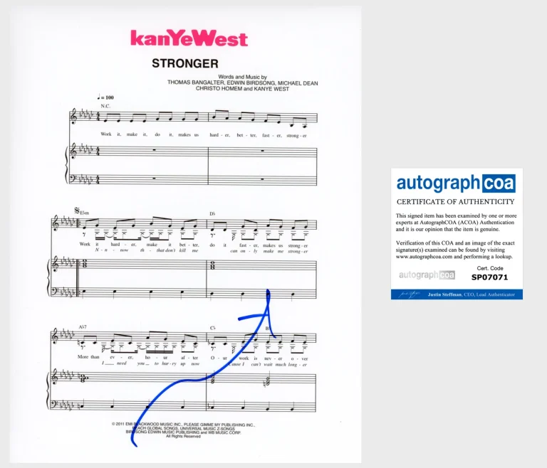 Kanye West Signed Autograph 