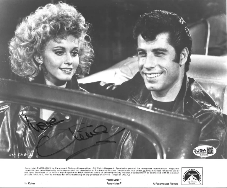Olivia Newton-John REAL hand SIGNED Grease Movie Promo Photo JSA COA Autographed