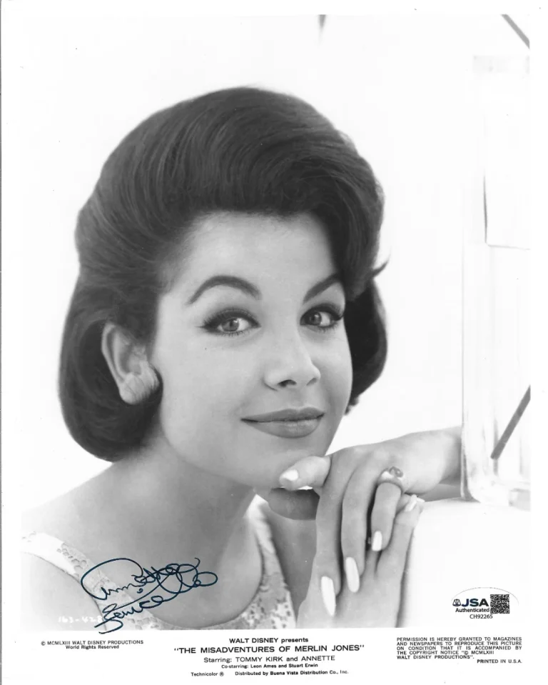 Annette Funicello SIGNED 1963 Misadventures of Merlin Jones Promo Photo JSA COA