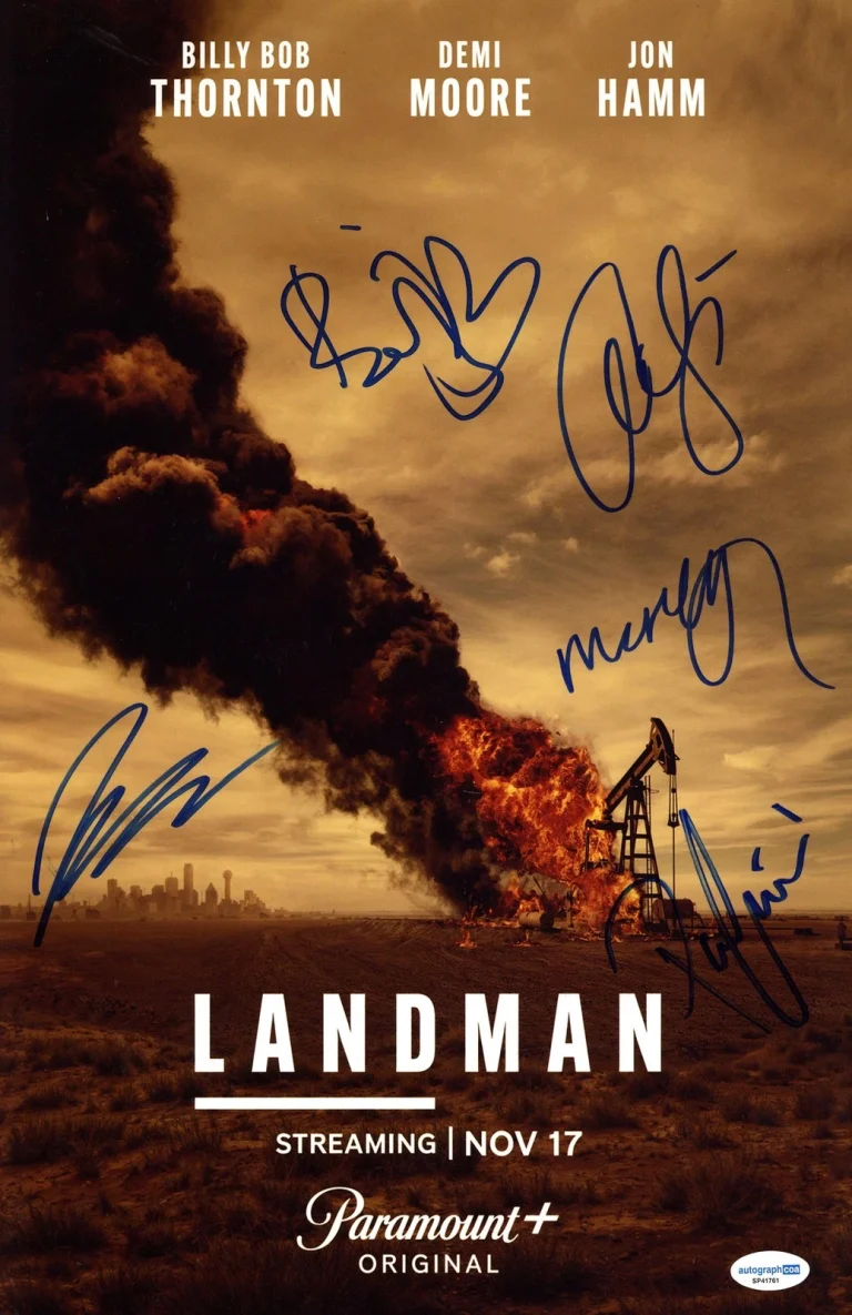 Landman AUTOGRAPHS Cast Signed 11x17 Photo - Billy Bob Thornton, Larter +3 ACOA