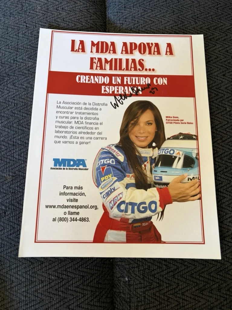 Milka Duno Signed Advertisement Photo Indy 500 Autographed Indianapolis