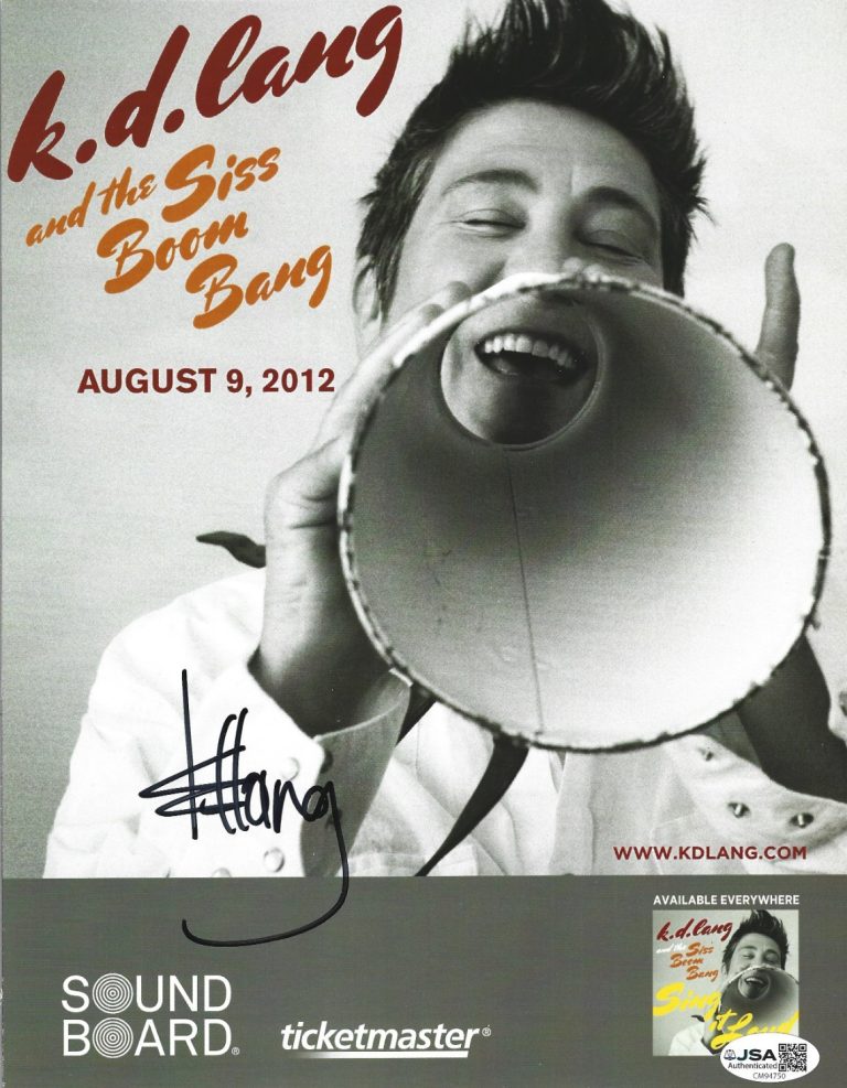 K.D. Lang REAL hand SIGNED 2012 Concert Show Promo Photo JSA COA Autographed
