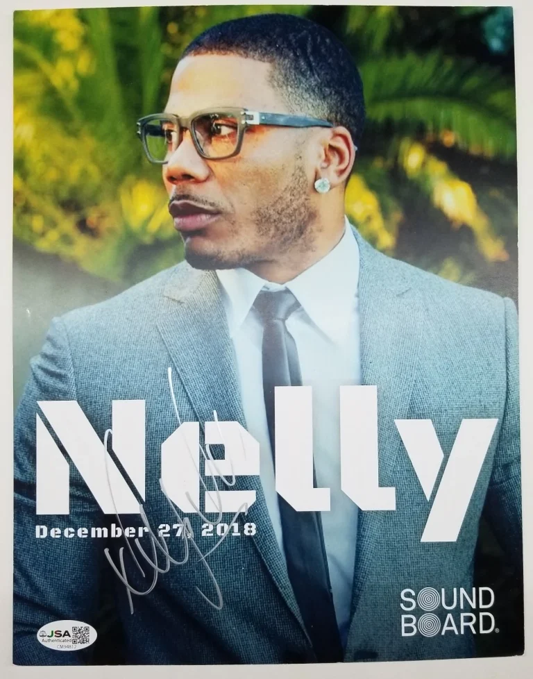 Nelly rapper REAL hand SIGNED 2018 Concert Show Promo Photo JSA COA Autographed
