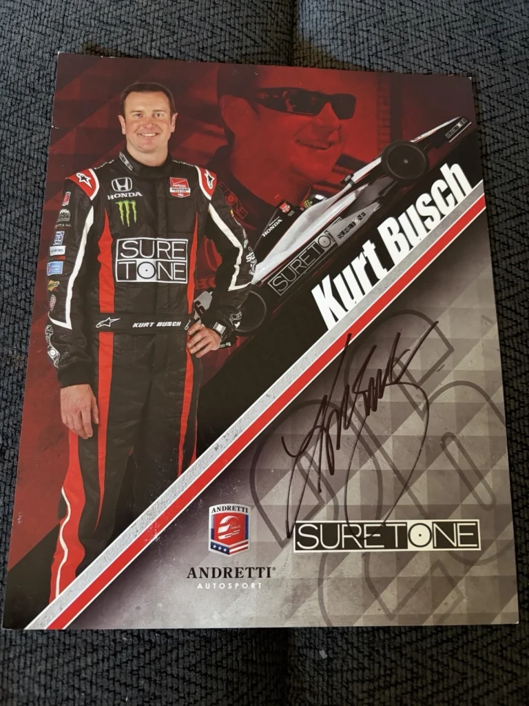 Kurt Busch Signed Indianapolis 500 Promo Card Indy Car 2014 Autographed