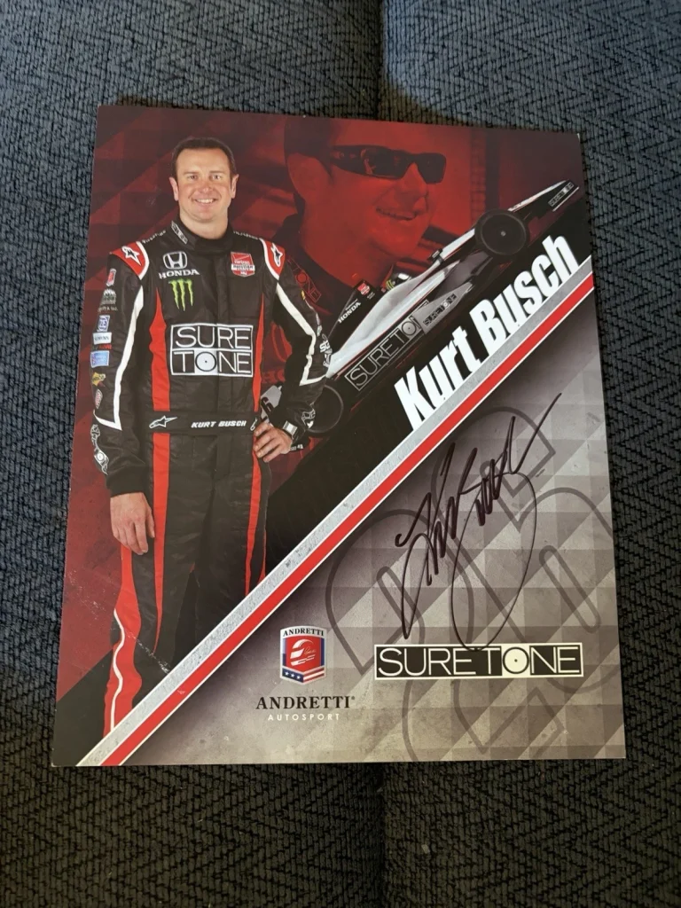 Kurt Busch Signed Indianapolis 500 Promo Card Indy Car 2014 Autographed