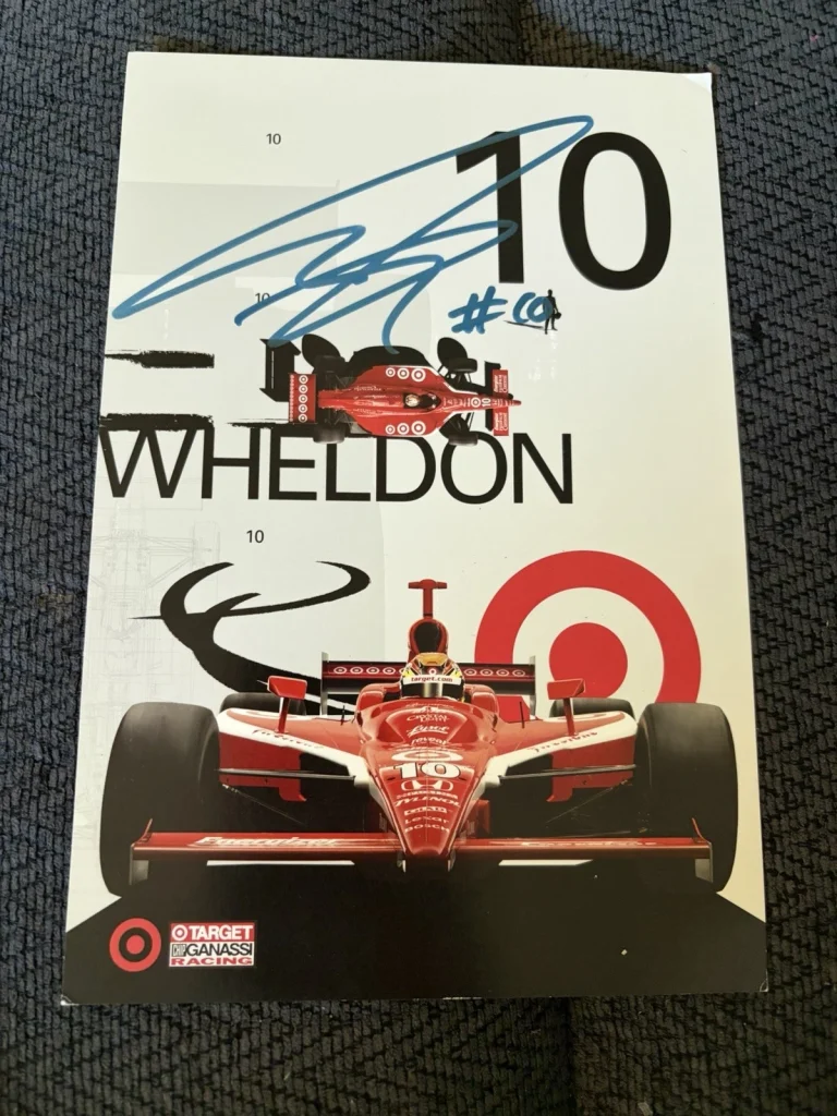 Dan Wheldon Indianapolis Indy 500 Signed Car Promo Card Autographed
