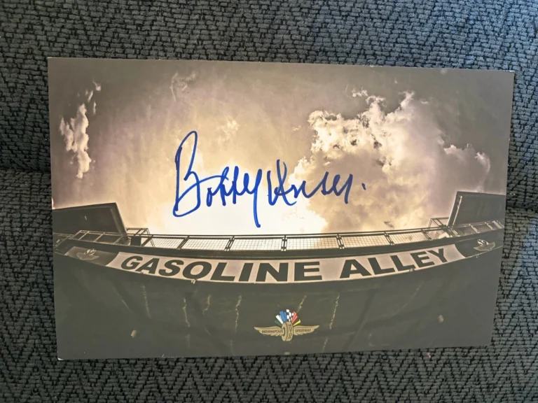 Bobby Unser  Signed Indianapolis 500 Indy Car Gasoline Alley Card