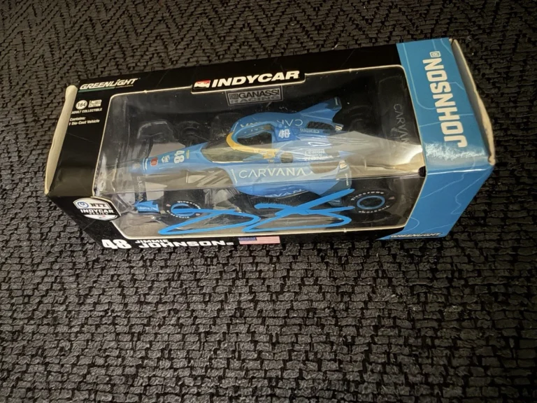 Indianapolis 500 1:64 DieCast Signed Mario Jimmie Johnson Indy Car NASCAR