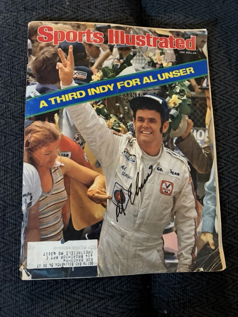 1978 Sports Illustrated Magazine Al Unser Sr Signed Winner Indy 500 Indianapolis