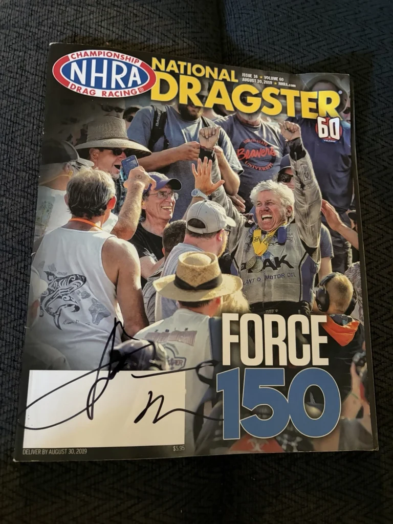 John Force Signed Magazine Nhra Autographed