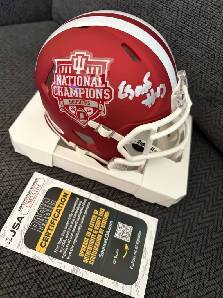 Elijah Sarratt Signed Mini Helmet JSA Authenticated COA Indiana Hoosiers Champs