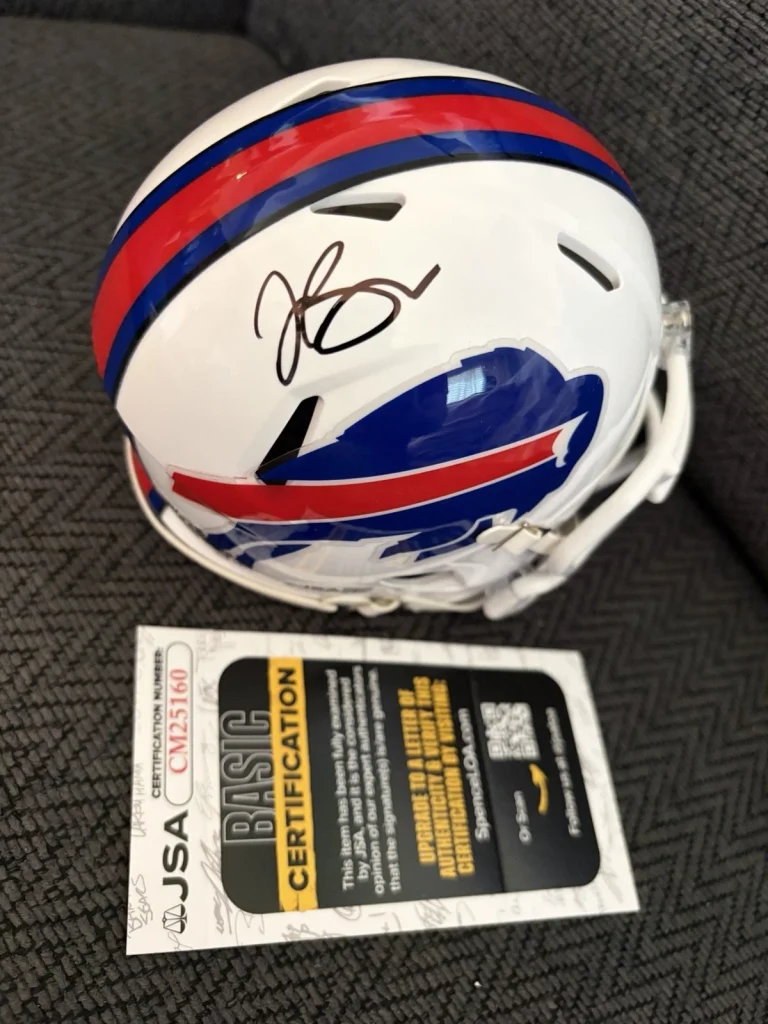 Joe Brady Signed Bills Mini Helmet JSA Authentication COA Buffalo