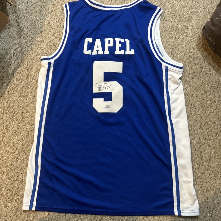 DUKE BLUE DEVILS- JEFF CAPEL SIGNED AUTOGRAPH JERSEY PSA COA BASKETBALL