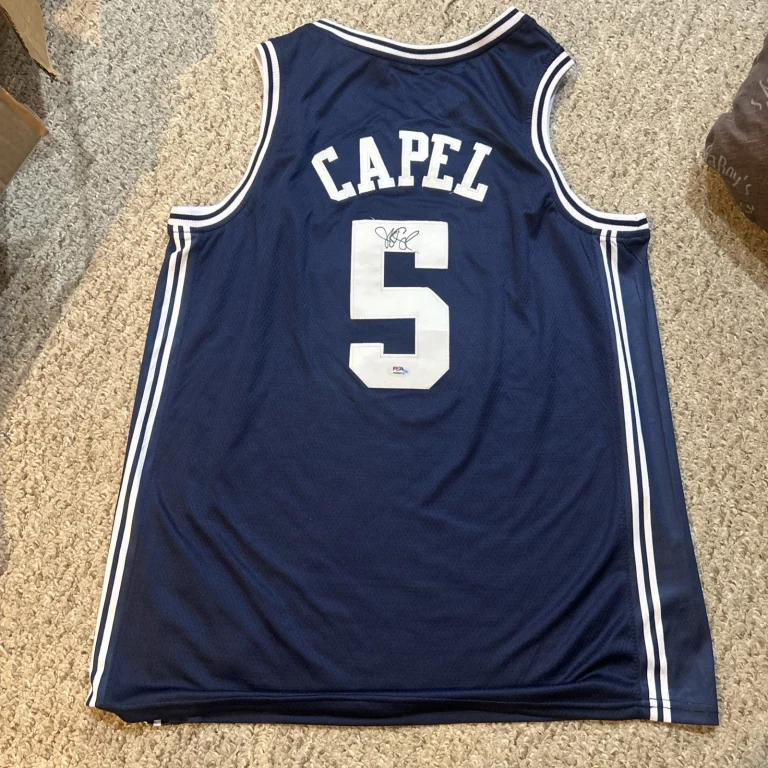 DUKE BLUE DEVILS- JEFF CAPEL SIGNED AUTOGRAPH JERSEY PSA COA BASKETBALL