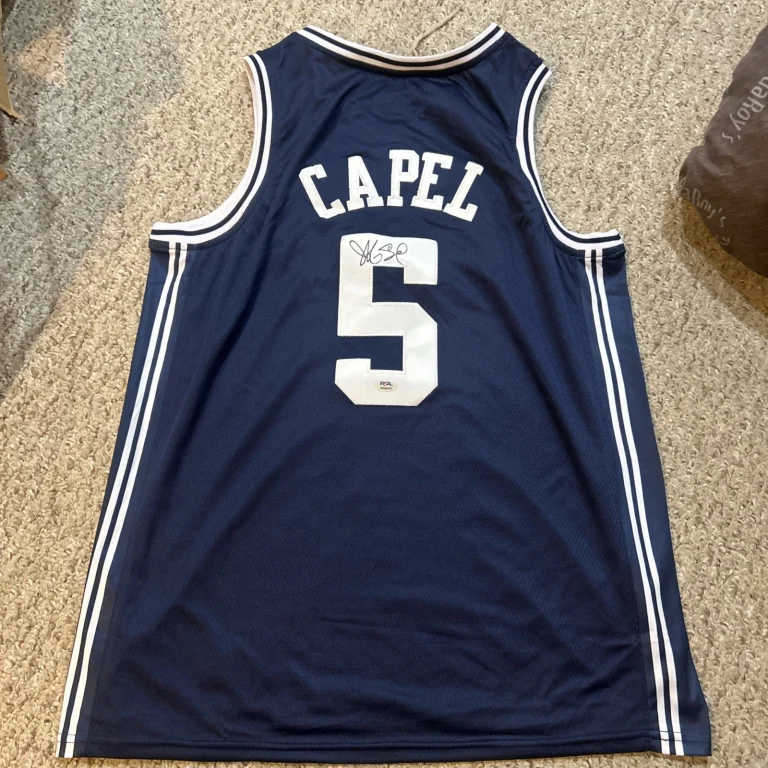 DUKE BLUE DEVILS- JEFF CAPEL SIGNED AUTOGRAPH JERSEY PSA COA BASKETBALL