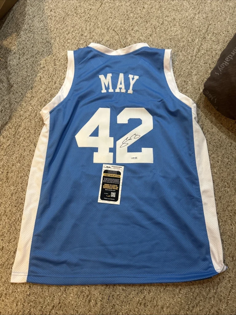 NORTH CAROLINA TAR HEELS- SEAN MAY SIGNED AUTOGRAPH JERSEY JSA COA BASKETBALL