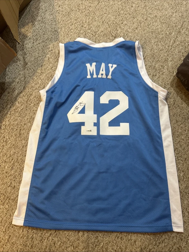NORTH CAROLINA TAR HEELS- SEAN MAY SIGNED AUTOGRAPH JERSEY JSA COA BASKETBALL