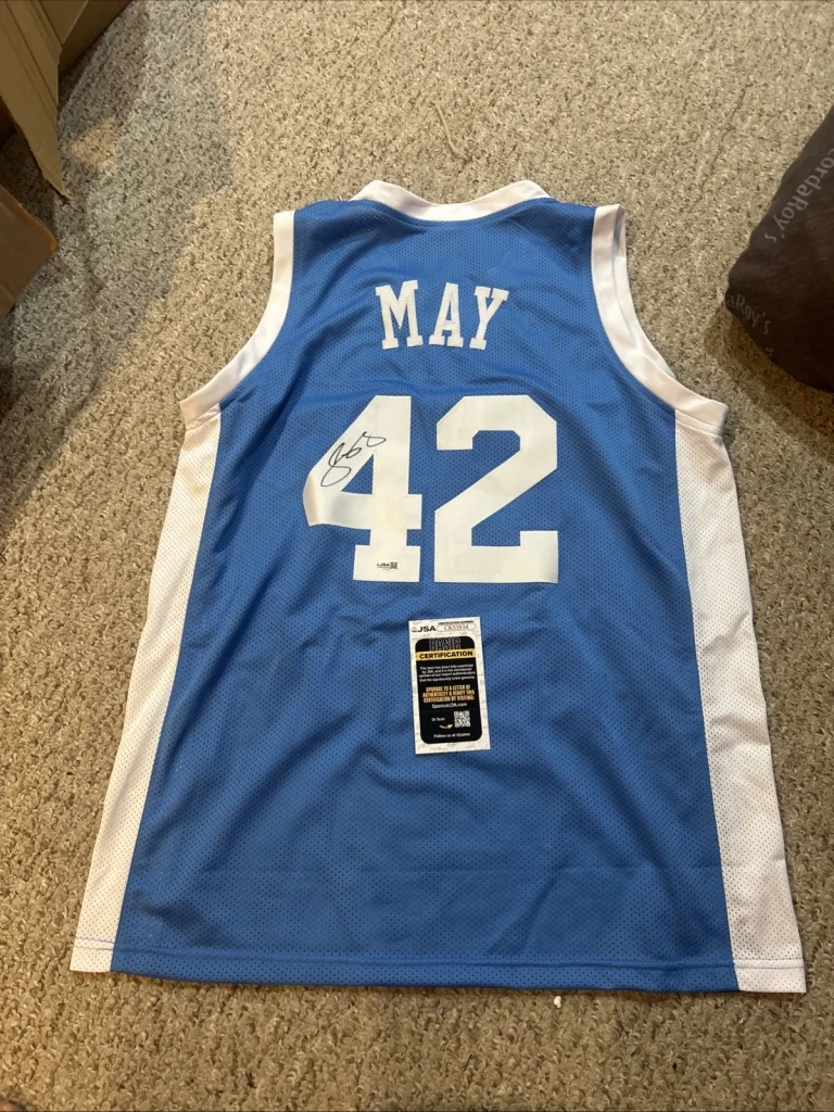 NORTH CAROLINA TAR HEELS- SEAN MAY SIGNED AUTOGRAPH JERSEY JSA COA BASKETBALL