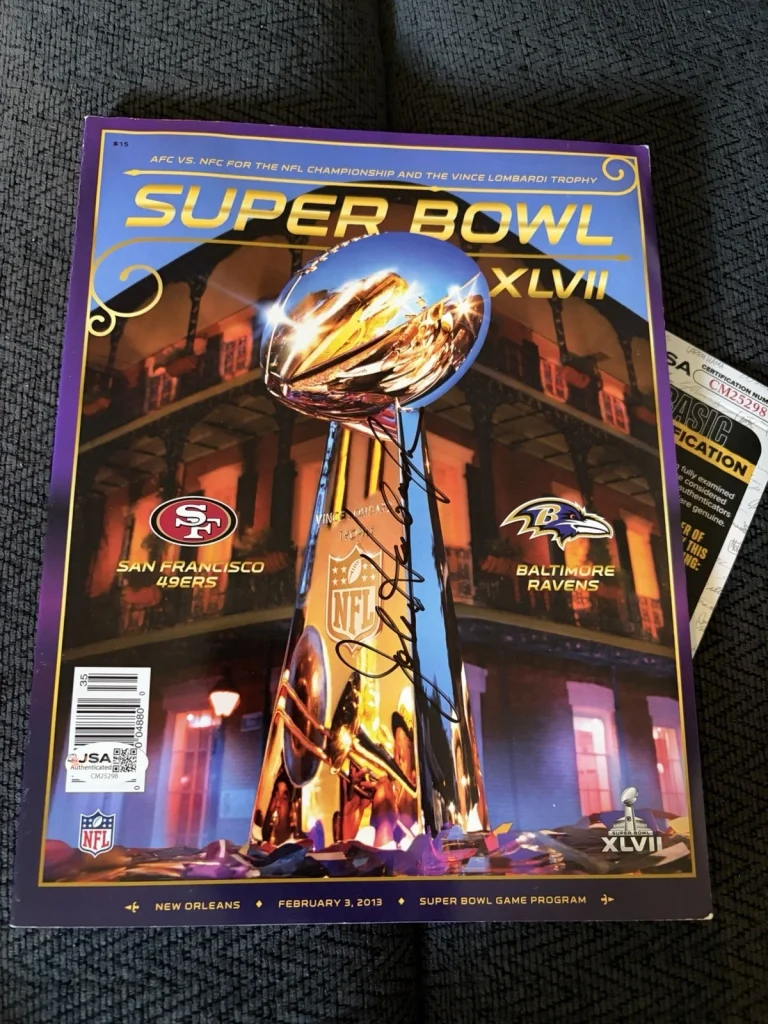 John Harbaugh signed Super Bowl XLVII Program JSA Authentication COA 2013