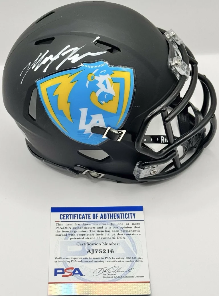 Max Klare Signed Autographed Los Angeles Chargers Mini Helmet PSA/DNA COA