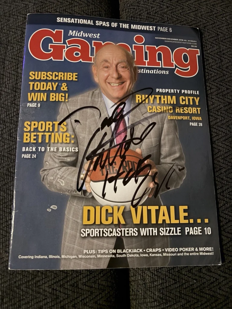 Dick Vitale Signed Magazine Midwest Gaming 11/12 2018 November December