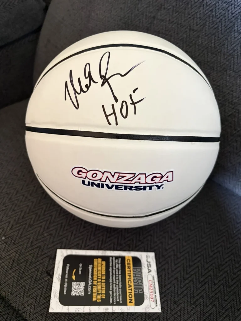Coach Mark Few Signed NCAA Basketball JSA COA Authentication Gonzaga 2026 HOF