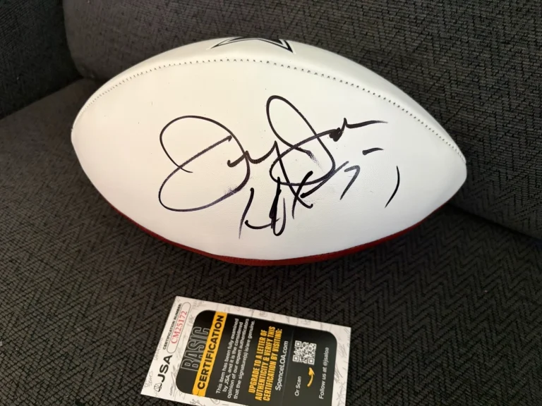 Jerry Jones Signed Nfl Football JSA Authentication COA Dallas Cowboys Smearing