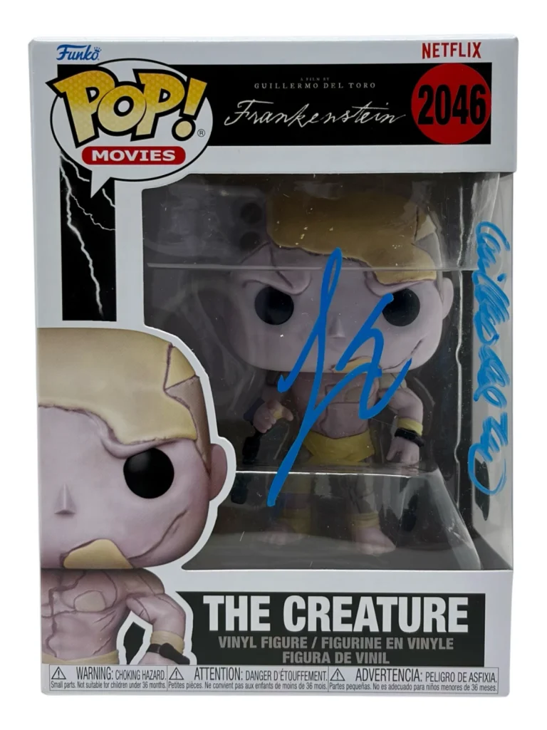 Guillermo Del Toro & Jacob Elordi Signed Frankenstein The Creature Funko Pop BAS
