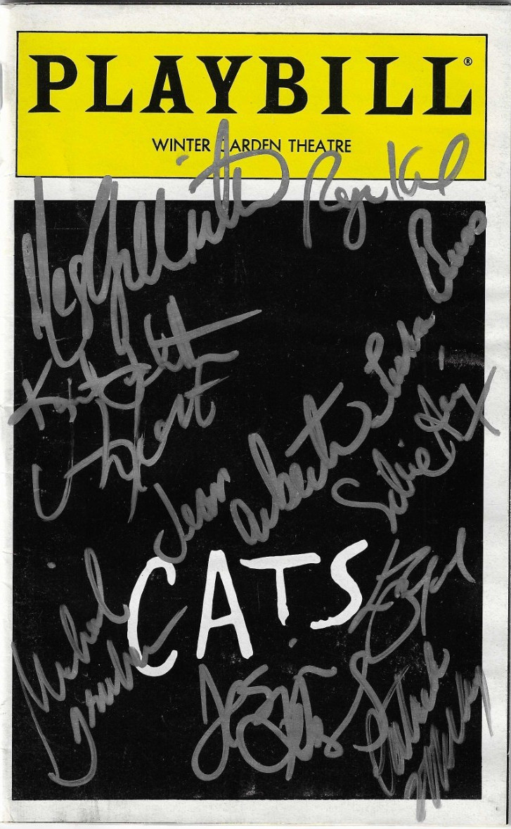 CATS on Broadway REAL hand SIGNED cast 1999 Playbill Linda Balgord COA