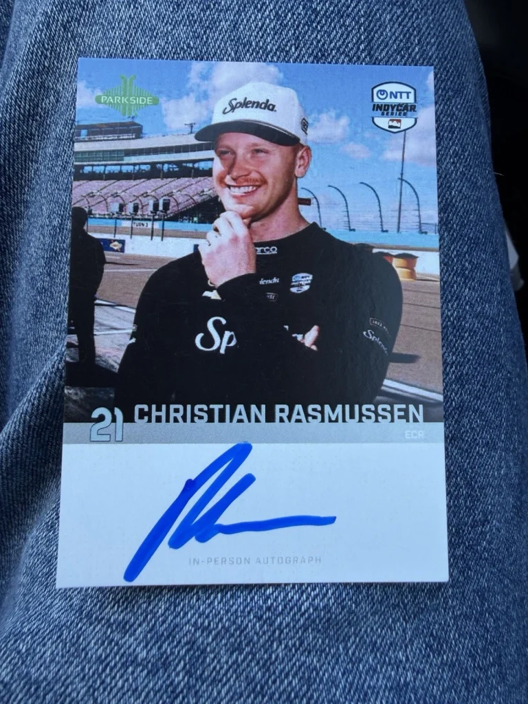 Christian Rasmussen Signed 2026 Indy Card Exchange Parkside Trading Card 2026