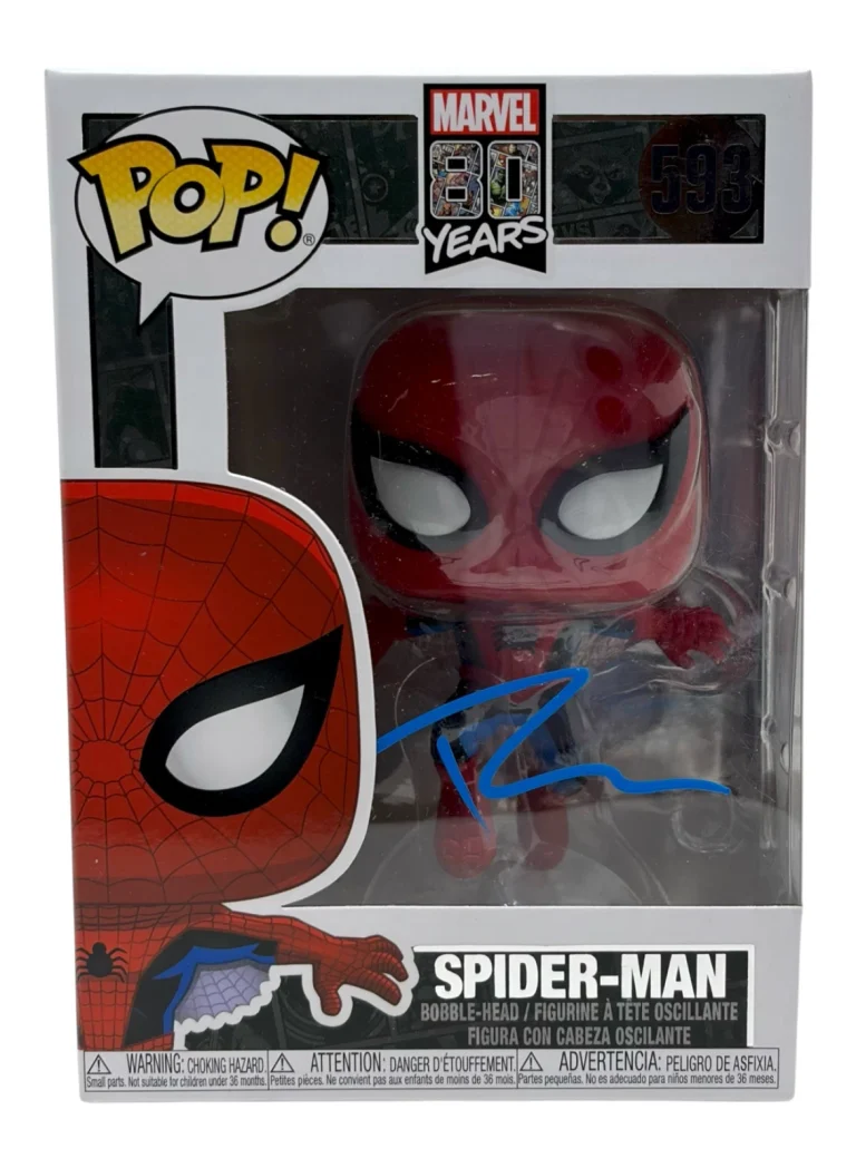 Tobey Maguire Signed Autograph Spider-Man Funko Pop #593 Marvel 80 Years JSA COA