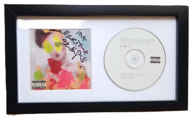 Marianne Faithfull hand SIGNED Kissin Time CD Framed Display JSA COA Autographed