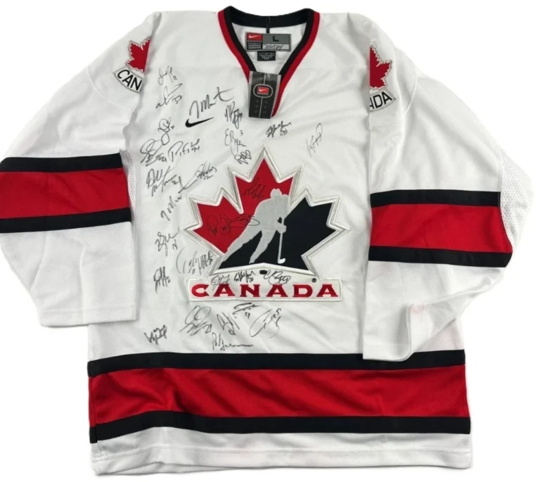2002 Olympic Canada Hockey Team Signed Jersey Lemieux Blake Sakic PSA PSA/DNA