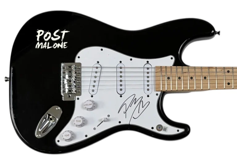 Post Malone Signed Autograph Electric Guitar Hollywood's Bleeding Beckett COA
