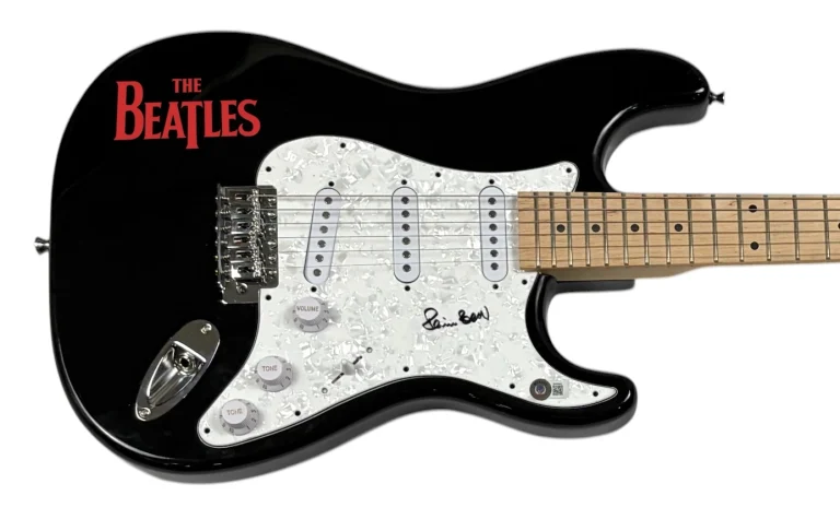 Pete Best Signed The Beatles Electric Guitar Autograph 1st Drummer Beckett COA