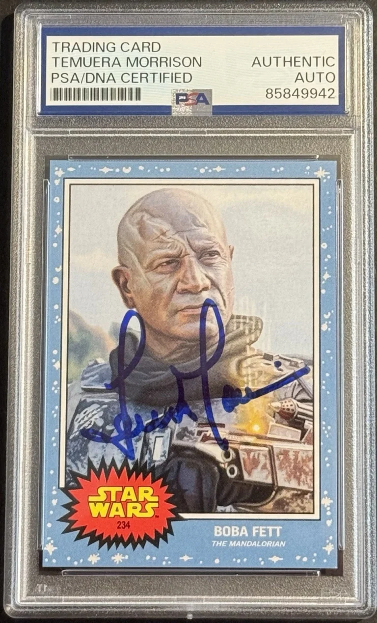 TEMUERA MORRISON TOPPS LIVING SET SIGNED STAR WARS ON CARD AUTO PSA/DNA SLABBED