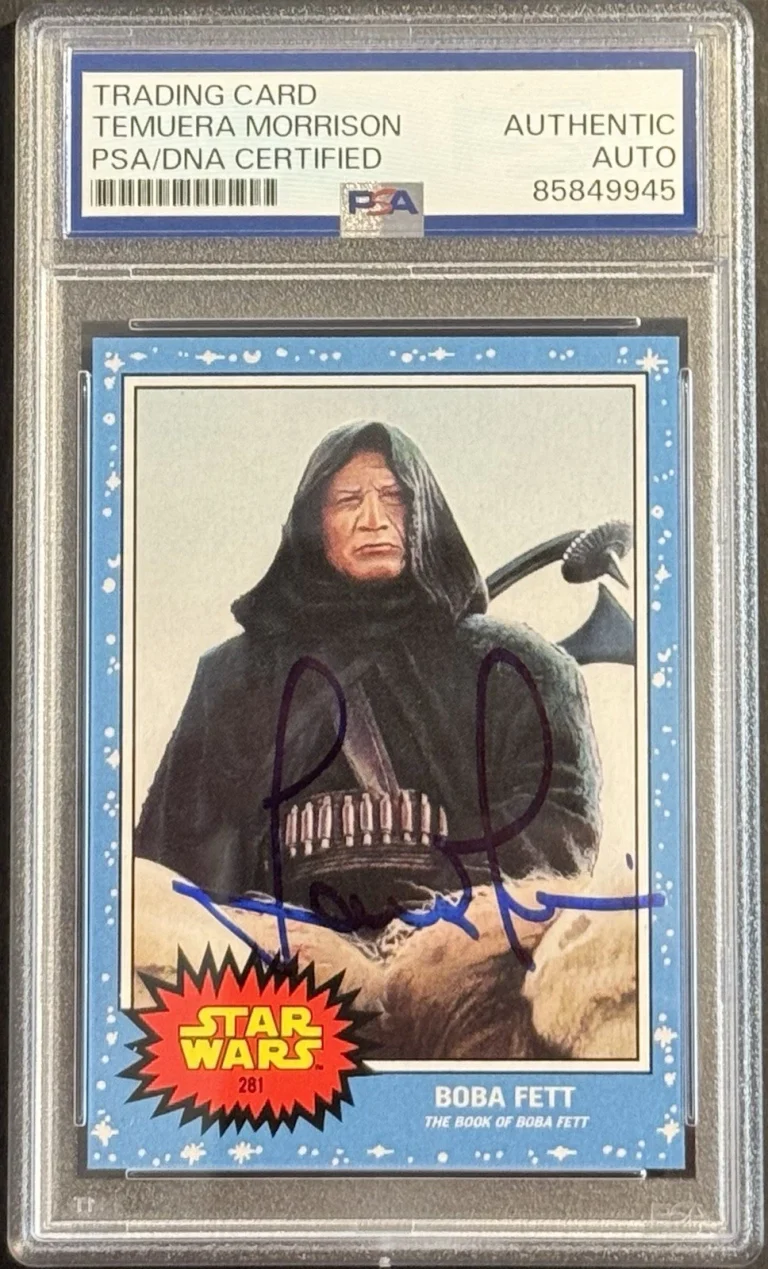 TEMUERA MORRISON TOPPS LIVING SET SIGNED STAR WARS ON CARD AUTO PSA/DNA SLABBED