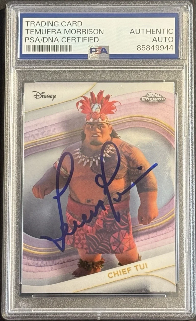 TEMUERA MORRISON 2025 TOPPS CHROME DISNEY SIGNED ON CARD AUTO PSA/DNA SLABBED