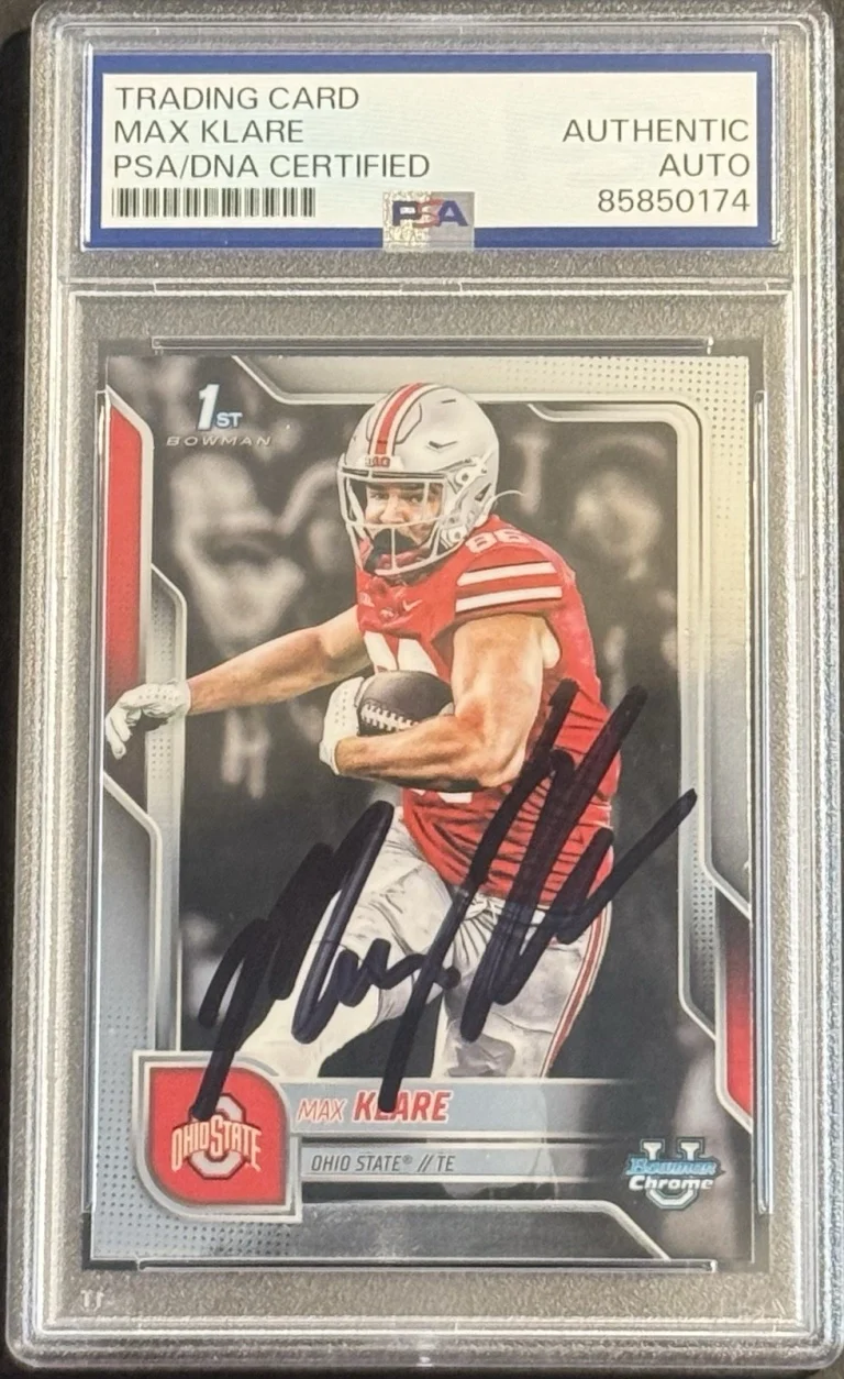 Max Klare Signed 2025 Bowman Chrome U Rookie Card PSA/DNA Slabbed Ohio State