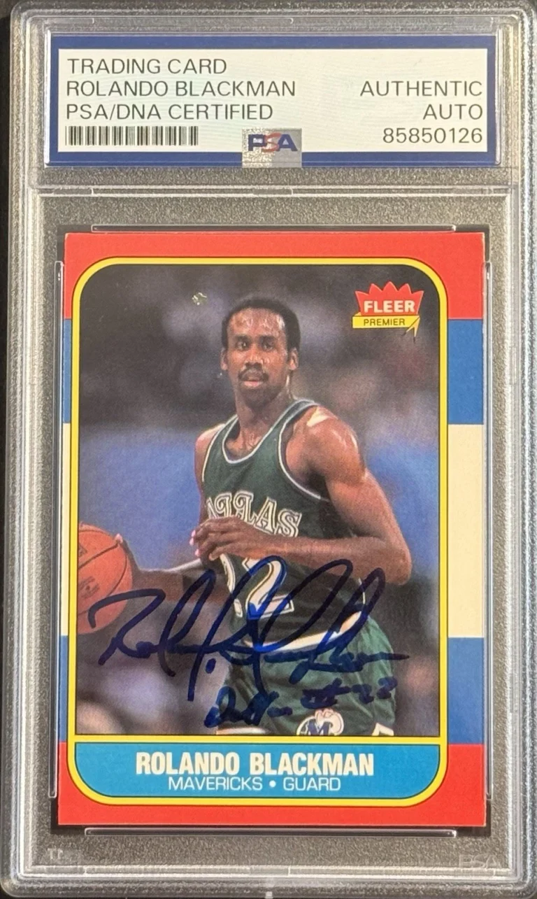 1986-87 Fleer Rolando Blackman Autograph #11 Dallas Mavericks Signed PSA/DNA