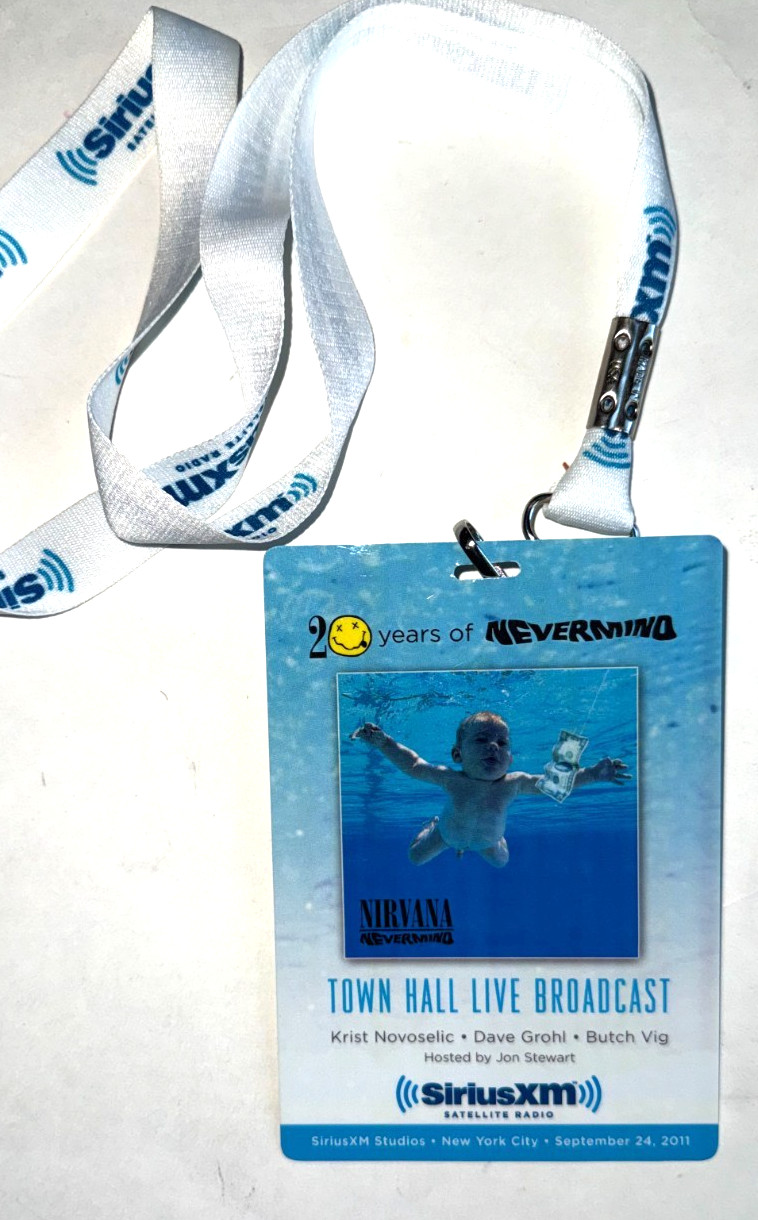 Nirvana Nevermind 20th Anniversary SiriusXM Town Hall Pass Lanyard Grohl