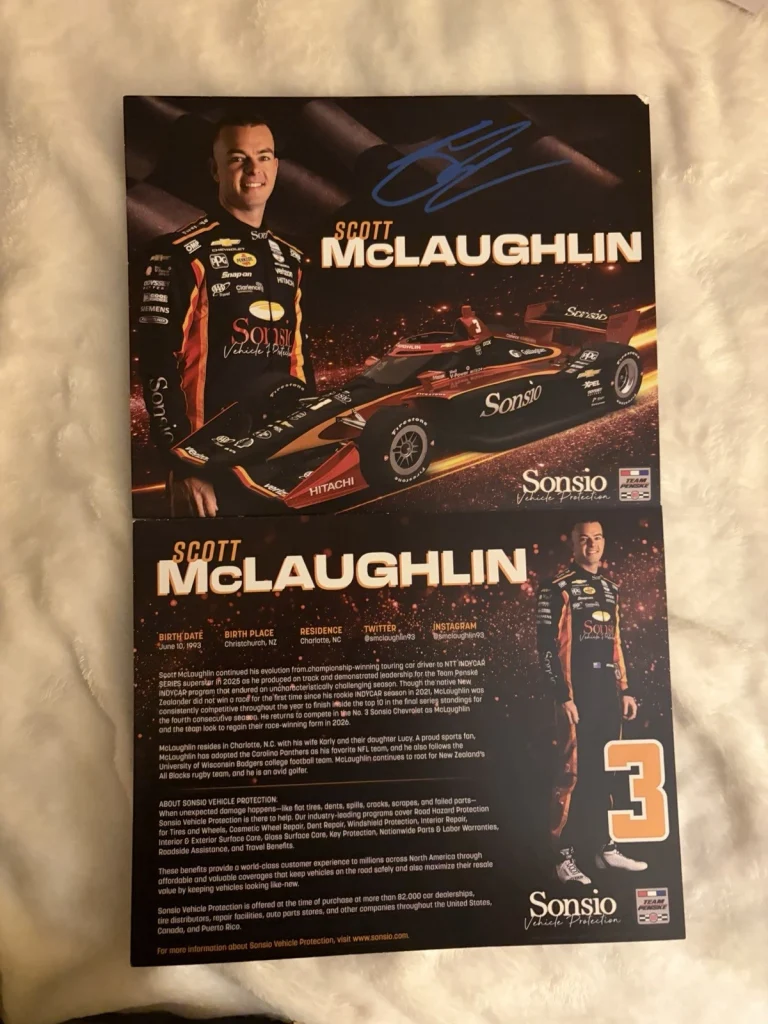 Scott McLaughlin 2026 Indy 500 Signed Car Promo Hero Card Indianapolis