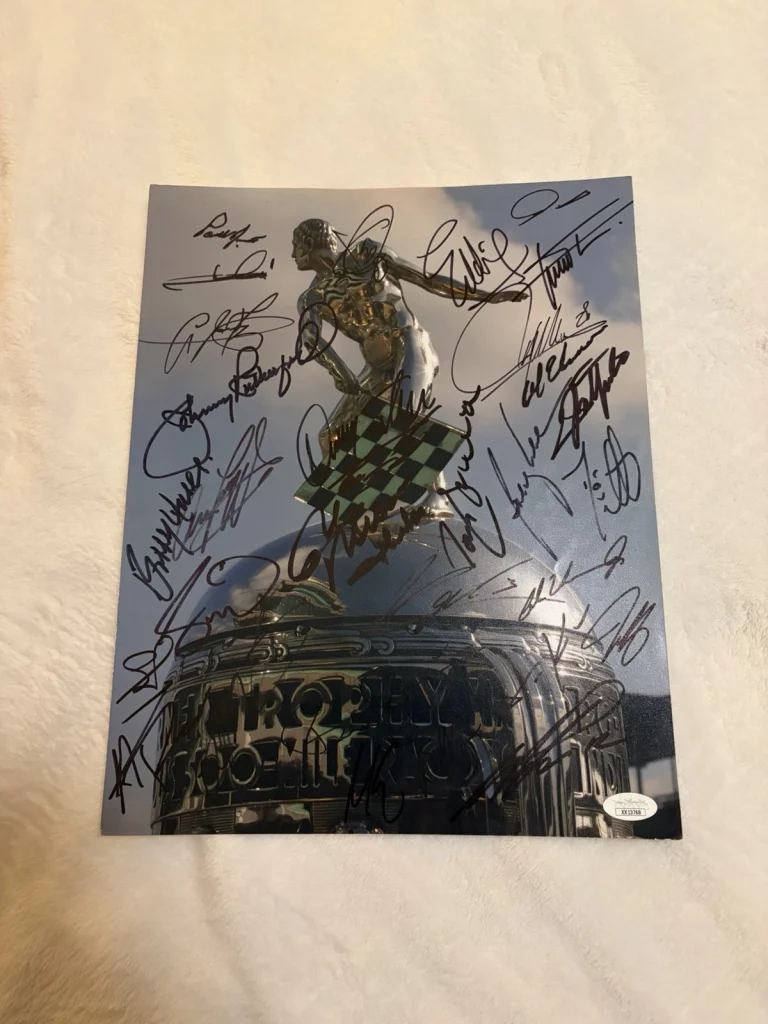 32 Winners Signed 11 x14 Indianapolis Indy 500 Photo Foyt Andretti Unser Mears