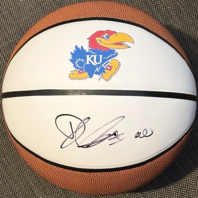 Drew Gooden Signed Autographed Kansas Jayhawks Logo Basketball JSA COA